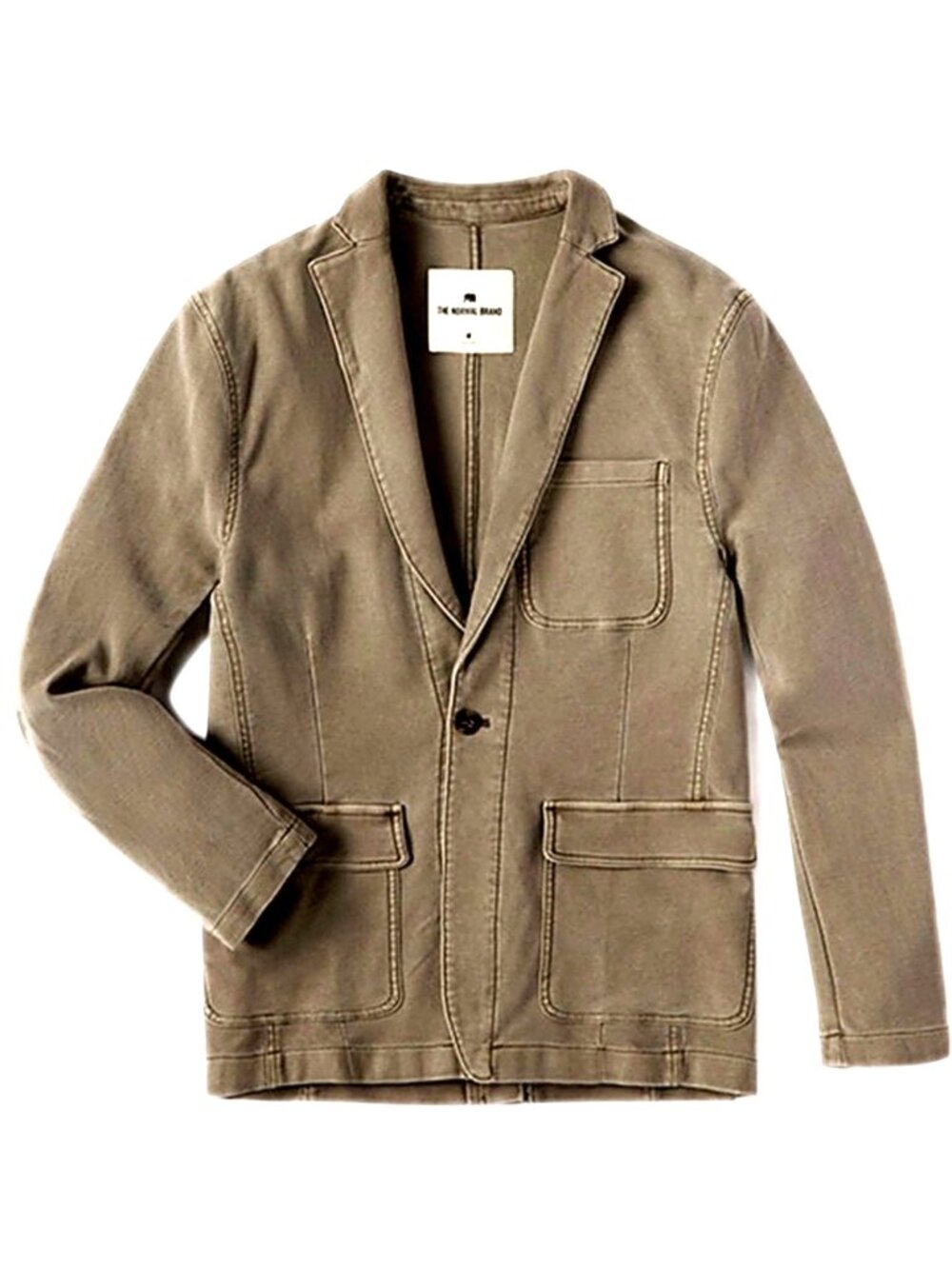 The Normal Brand Tailored Terry Blazer Jacket brown/taupe wash size Medium